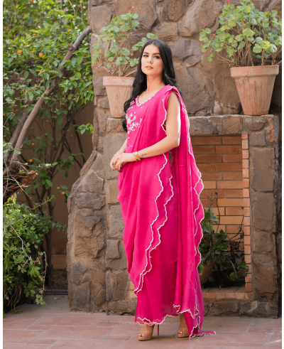 Pink Saree outfit