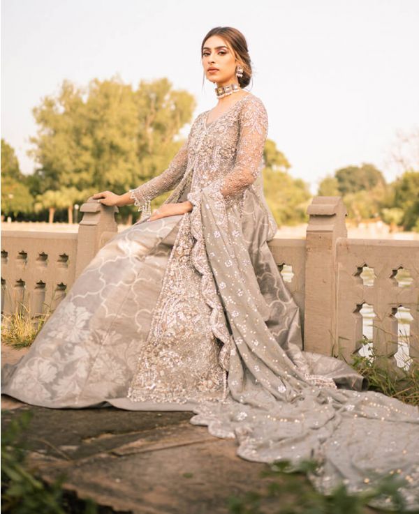 hairstyles for halter wedding dress NAIRA Lilac Crystal Princess Gown with Cape – Talking Threads main image 0