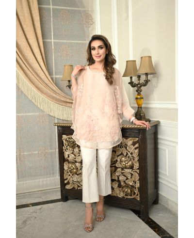 Pink Organza Poncho